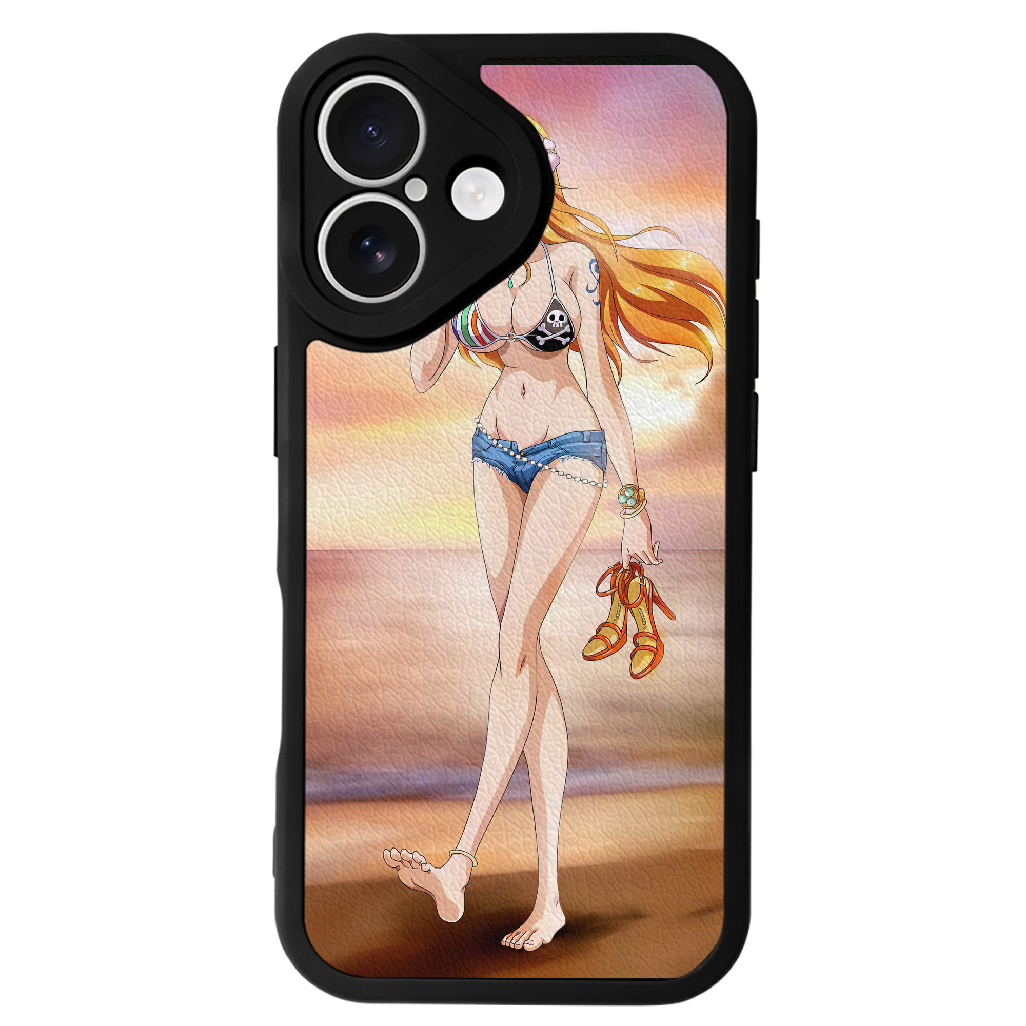 （画像用） ワンピース ONE PIECE 【iPhone 16シリーズ対応】シリコンスマホケース（レザー調） 材質：シリコン